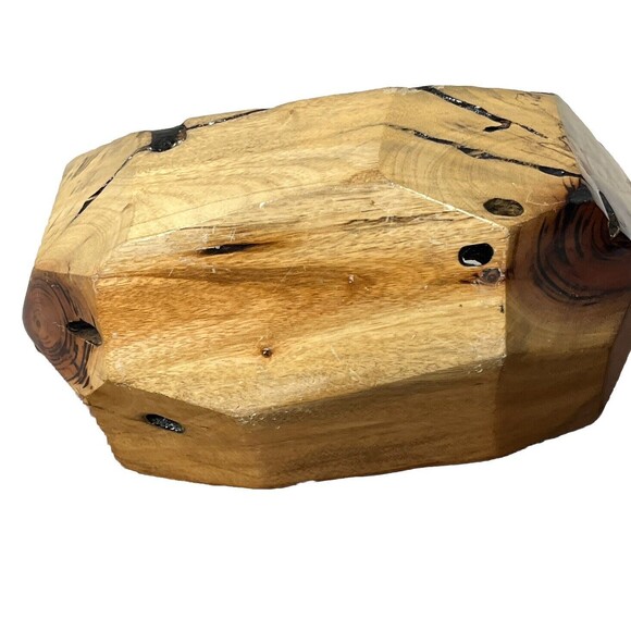 Wood Bowl Live Raw Edge Natural Knots Rustic Home Decor 12x7 Cottage Cabin Beach - Picture 7 of 10